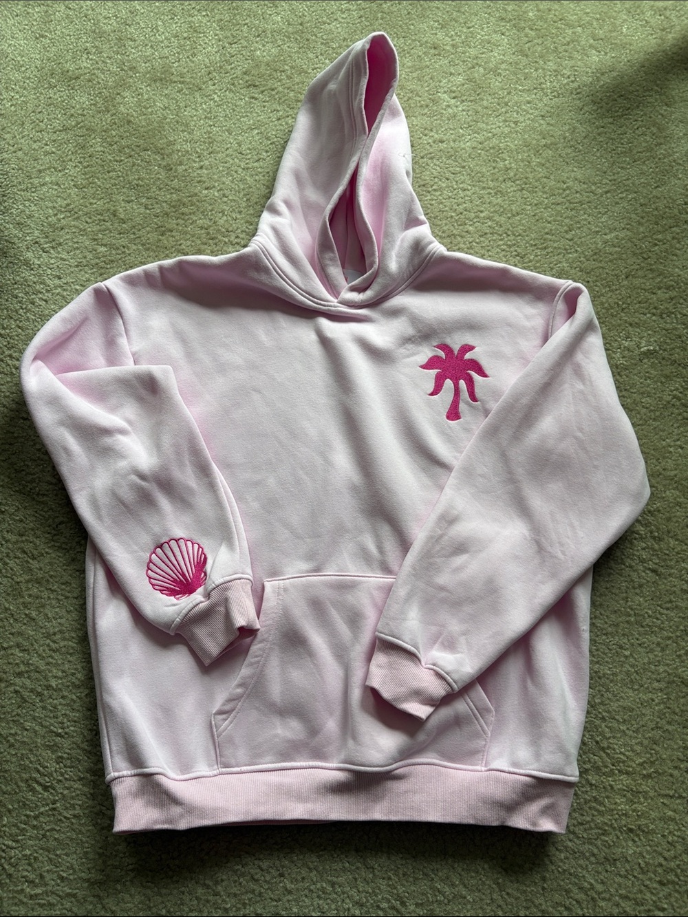 Pink Palm Puff Hoodie